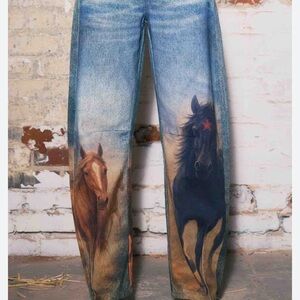 Horse Print Barrel JeansVibrant M.I.U.